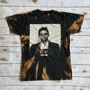 Johnny cash mugshot bleached graphic tee